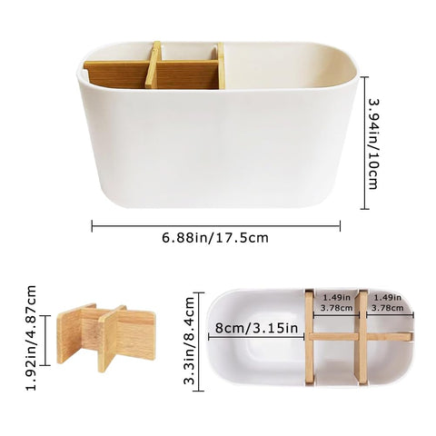 Bamboo Toothbrush Holder for Bathroom, Electric Toothbrush and Toothpaste Holder, Toothbrushs Caddy Organizer