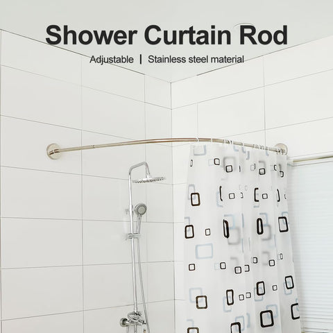 Hershii Curved Shower Curtain Rod Adjustable (70-95 cm) x (70-95 cm)