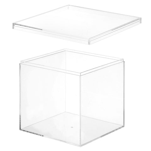 PATIKIL Acrylic Box with Lid 5.91" x 5.91" x 5.91", Clear Acrylic Display Boxes Plastic Square Cube Containers Storage Organizer for Candy Tiny