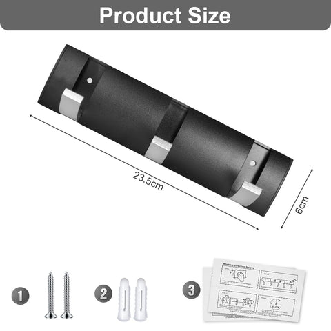 flintronic Wall Mounted Floating Rack with 3 Silver Hooks, Foldable Metal Wall Hook, Space Aluminum Material Coat Hook Rack Wall Hanger
