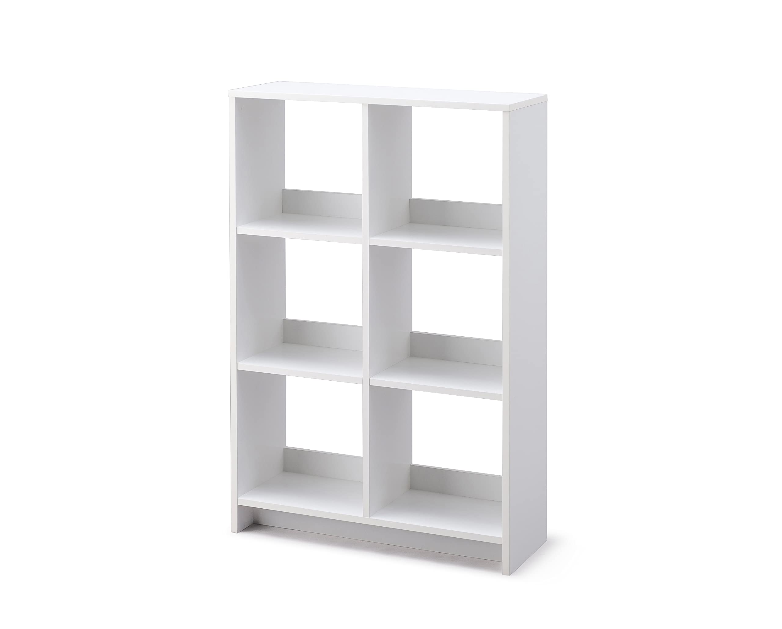 Iris Ohyama,Wooden Open Shelf, 6 Cube storage unit, Organiser, Modern design, Living room, Bedroom, Study room,WOS-6 - White Oak
