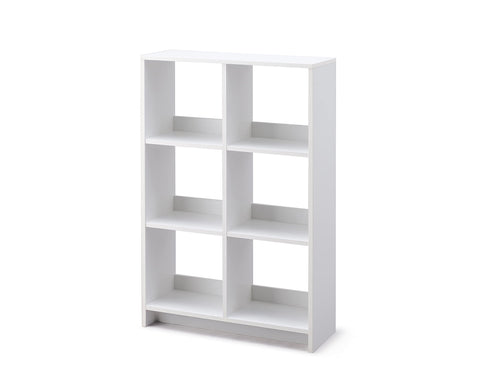 Iris Ohyama,Wooden Open Shelf, 6 Cube storage unit, Organiser, Modern design, Living room, Bedroom, Study room,WOS-6 - White Oak