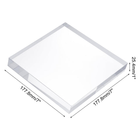 sourcing map Acrylic Square Display Blocks, 177.8 x 177.8 mm/7" x 7" Clear Jewelry Display Base Polished Cube Riser Stand Display Holder Base for
