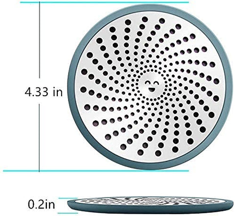 1 Pcs Shower Drain Cover Hair Catcher, Drain Protector Good Grips Easy Clean Strainer Stainless Steel Hair Trap Mesh for Shower Bath Drain Filter