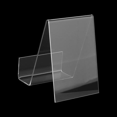 JIAYUET 15 Pcs Clear Acrylic Book Stand Display, Transparent Plastic Book Holder for Paperbacks Brochure Picture Magazine, 10 x 9 x 7.5cm