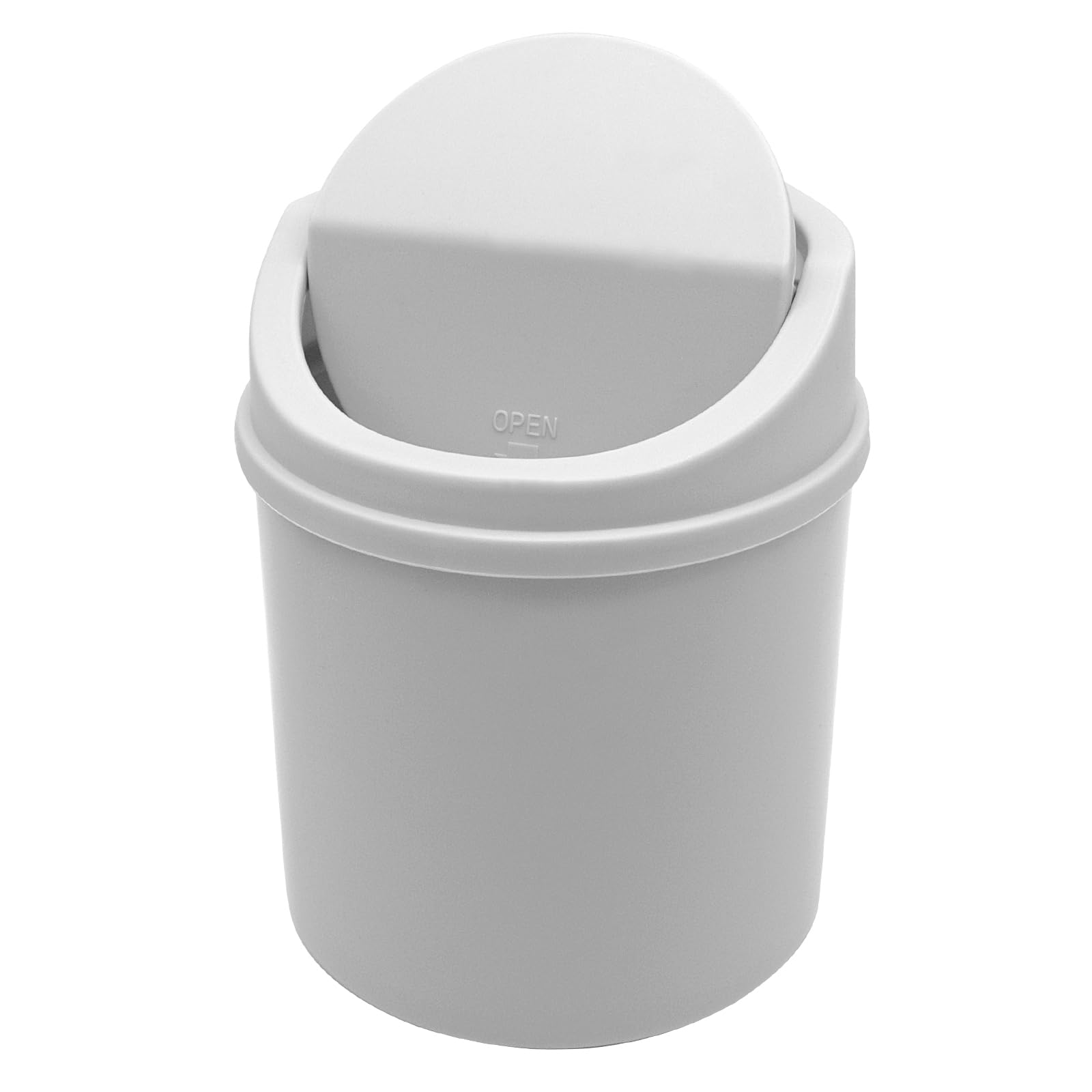 LTHERMELK Mini Desk Bin, White Plastic Desktop Trash Bin with Lid, Small Office Table Bin for Bathroom, Office, Kitchen, Bedroom