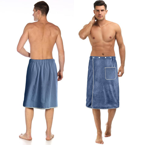 Aomig Bath Towel Body Wrap for Men, Adjustable Men’s Bath Wrap Towel, Mens Shower Wrap Bath Towel, Strong Absorption Sauna Spa Body Wrap