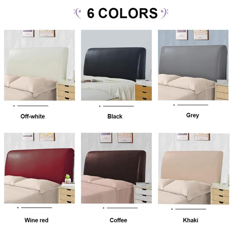 Bestenrose Bed Headboard Cover Waterproof Pu leather All-inclusive Elastic Headboard Protection Cover for King Double full Headboard Protector