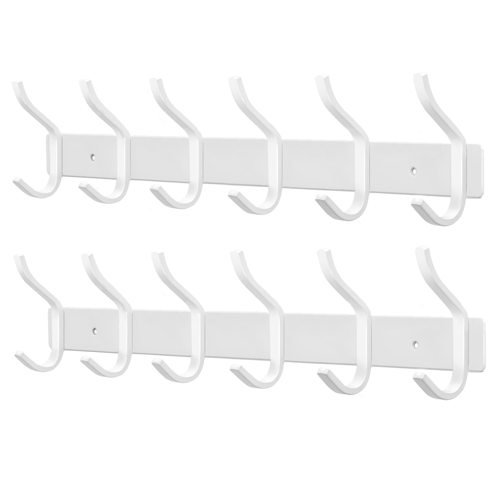 MEIJO Coat Hooks Wall Mounted, Coat Rack Wall Mounted Stainless Steel with 6 Hooks Heavy Duty Coat Hooks for Door, Bedroom, Bathroom, Kitchen