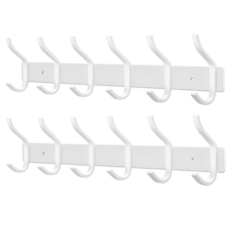 MEIJO Coat Hooks Wall Mounted, Coat Rack Wall Mounted Stainless Steel with 6 Hooks Heavy Duty Coat Hooks for Door, Bedroom, Bathroom, Kitchen