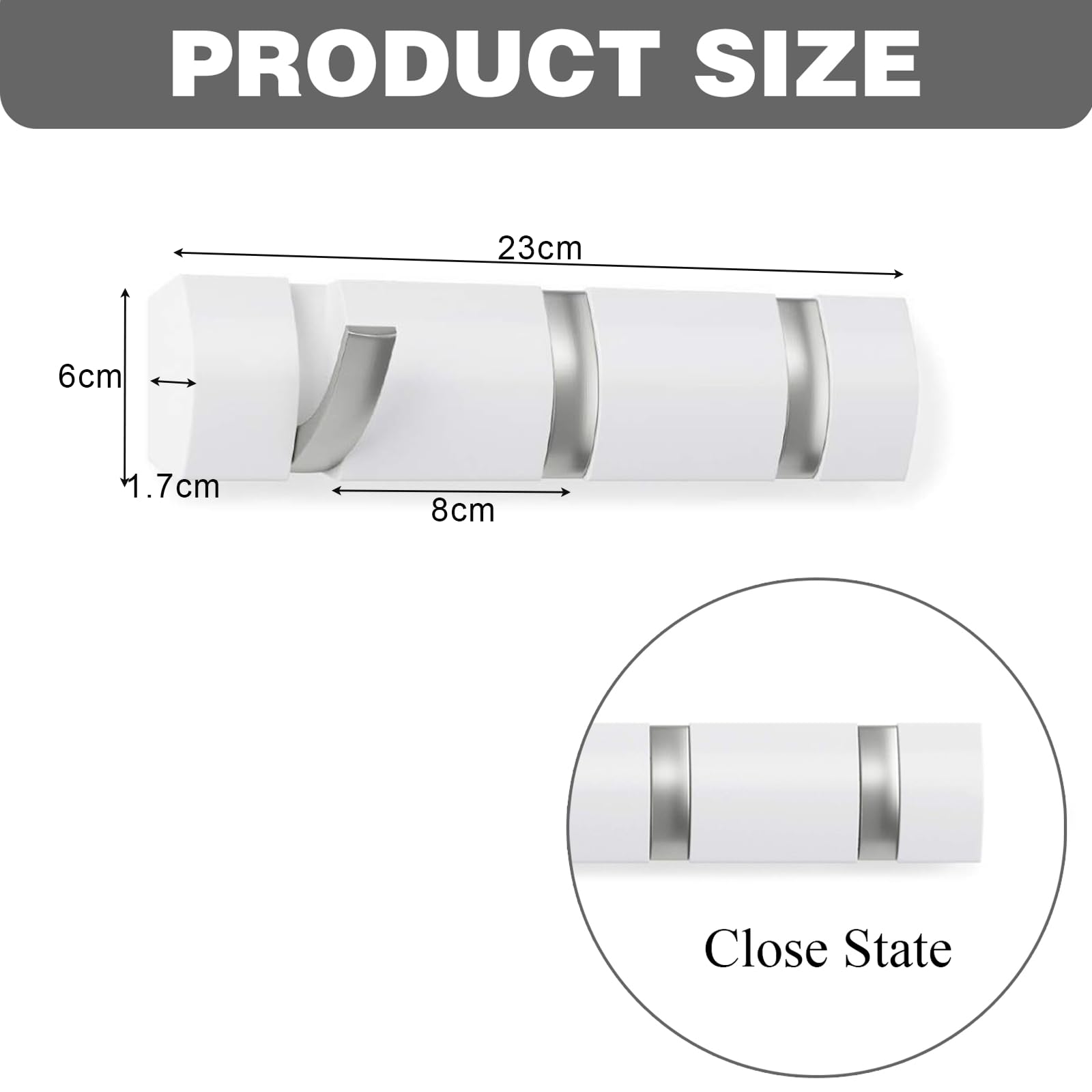 AONAT Coat Hooks Wall Mounted,Self-Adhesive Modern Wall Hooks,Modern Wall Coat Rack with 3 Hooks,Folding Metal Wall Hooks for Hanging Towel Clothes