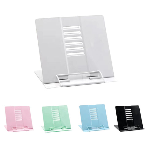 Garegce Metal Book Stand Folding, Book Holder, Cookbook Stands 6-Position Adjustable Height for Reading Rack, Tablet, Mobile Phone