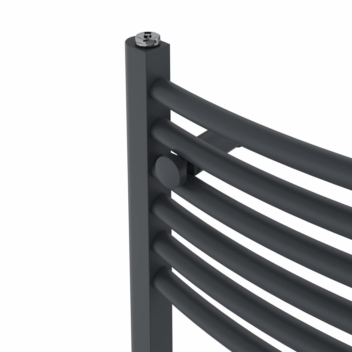 Warmehaus Curved Heated Towel Rail Anthracite Radiator 1800x600mm