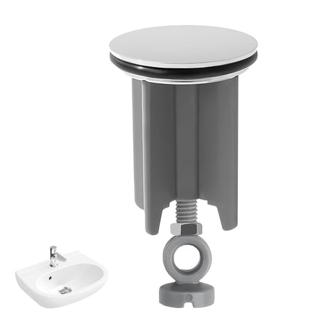 40mm Pop Up Sink Plug Replacement, Adjustable Height Sink Drain Plug 67-83mm Universal Bathroom with Chrome Plated Brass, Waterproof Rubber Sealing