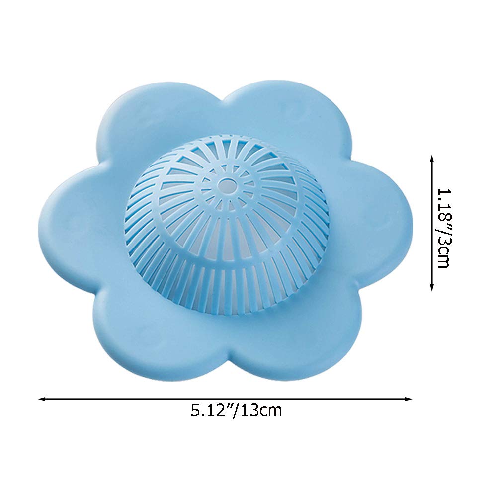 2 Pcs Drain Covers with 2 Pcs Hair Drain Clog Remover, Kitchen Bathroom Hair Catcher Drain Protector Tub Drain Filter
