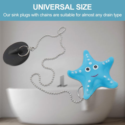 NHBETYS Sink Plug with Cute Chain, Kitchen Garbage Disposal Plug Sink Stopper for most standard-sized Bathroom Bathtub Shower Drains and Kitchen Wash