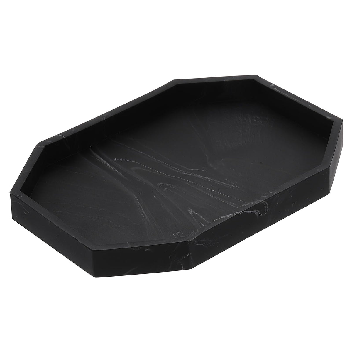 sourcing map Bathroom Vanity Tray, 7.9" x 6" Octagon Silicone Soap Dispenser Trays, Shatterproof Kitchen Sink Organizer for Soaps Keys Candle Trinket