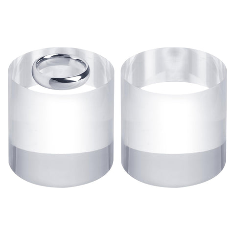 sourcing map 2pcs Acrylic Cylinder Display Blocks, 50 x 50 mm/2" x 2" Clear Jewelry Display Base Polished Cube Riser Stand Display Holder Base for