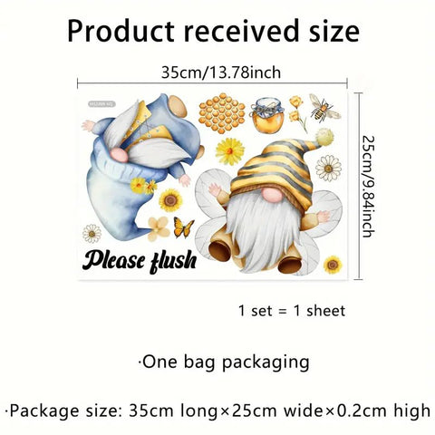 TOLOVIS Santa Claus Letters Toilet Cover Sticker Decals,Flower leaf bird Waterproof Toilet Lid Tank Seat Decals Cistern Self-Adhesive Bathroom Wall