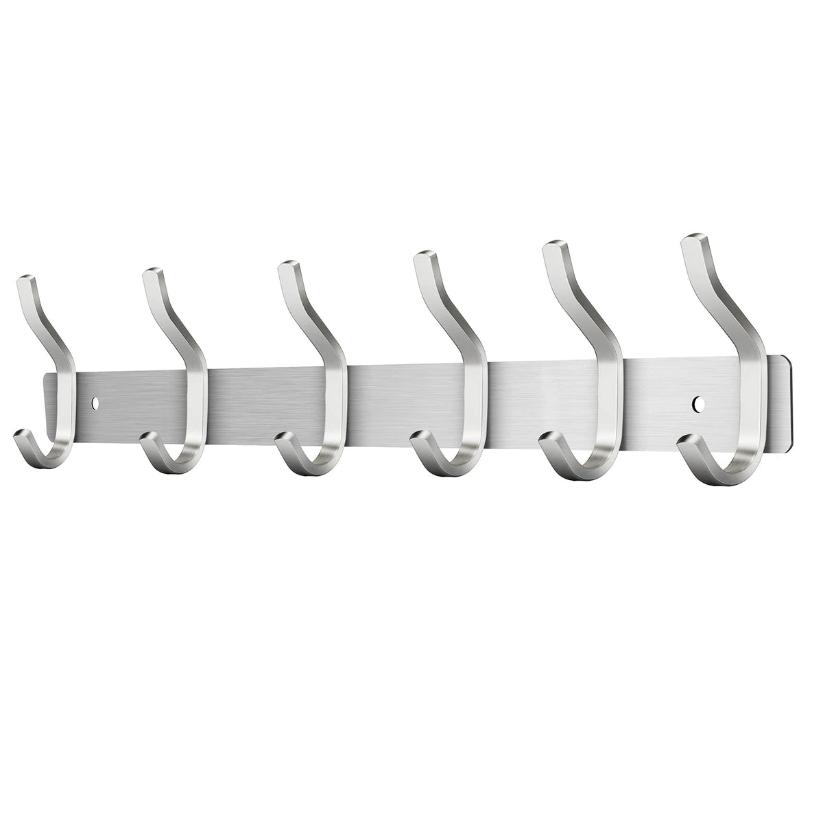 MEIJO Coat Hooks Wall Mounted, Coat Rack Wall Mounted Stainless Steel with 6 Hooks Heavy Duty Coat Hooks for Door, Bedroom, Bathroom, Kitchen