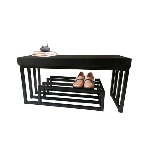 nonotse shoe bench with seating area,shoe rack bench, shoe rack with seating area metal black,shoe rack hallway bench with storage space for living