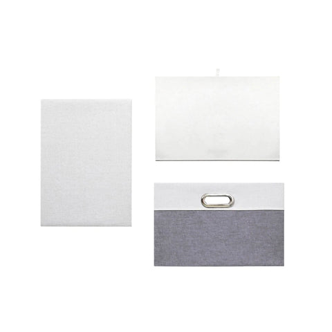 Febzoce Storage Boxes with Lids, Storage Baskets for Shelves Foldable Fabric Storage Bins Organizer for Home and Office Light Grey and White Medium