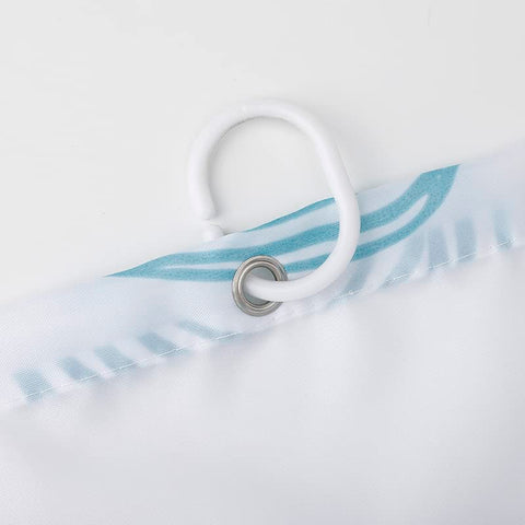 VIROSA Blue Circles Shower Curtain for Bathroom Anti Mould, Mildew Resistant | Size 180x180 cm (71 x 71 Inch) | Water Repellent Fabric