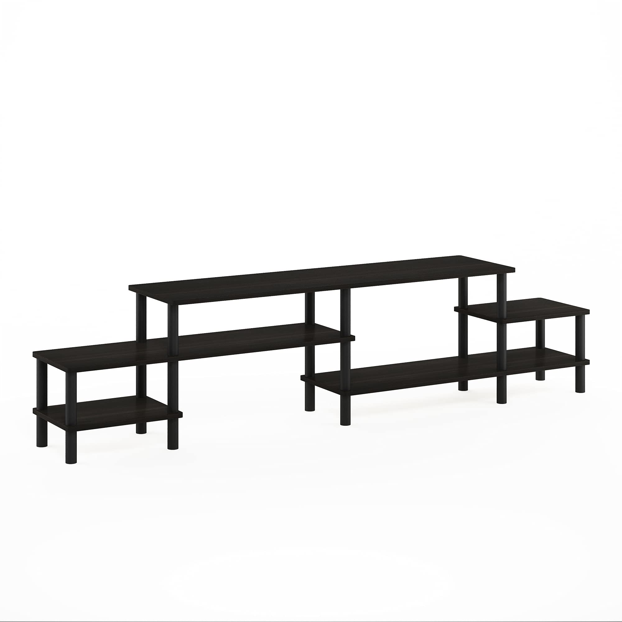 Furinno TURN-N-TUBE TV Stand, Grand Entertainment Center, TV Console for TV up to 55 Inch, for Living Room, Bedroom, Espresso
