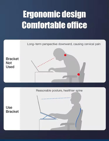 H.May Laptop Stand with Docking Station for Desk,4 in 1(1*USB-C,3*USB-A) Multi-function RGB Laptop Stand,Foldable Portable Cooling Laptop