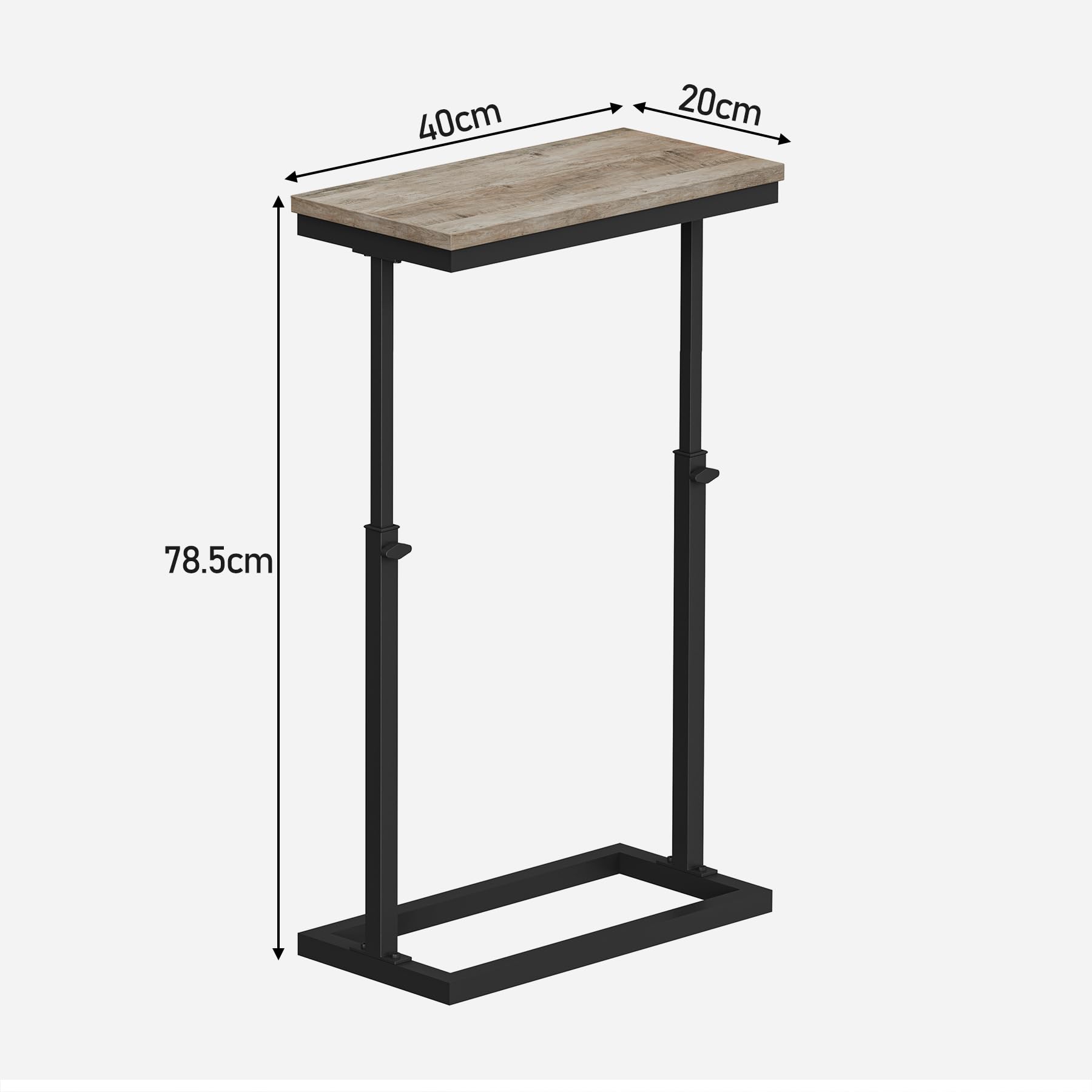TUTOTAK End Table, Side Table, Tall Couch Table, Sofa Table, Living Room, Bed Room, Greige TB01BG083EU