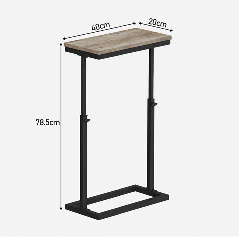 TUTOTAK End Table, Side Table, Tall Couch Table, Sofa Table, Living Room, Bed Room, Greige TB01BG083EU