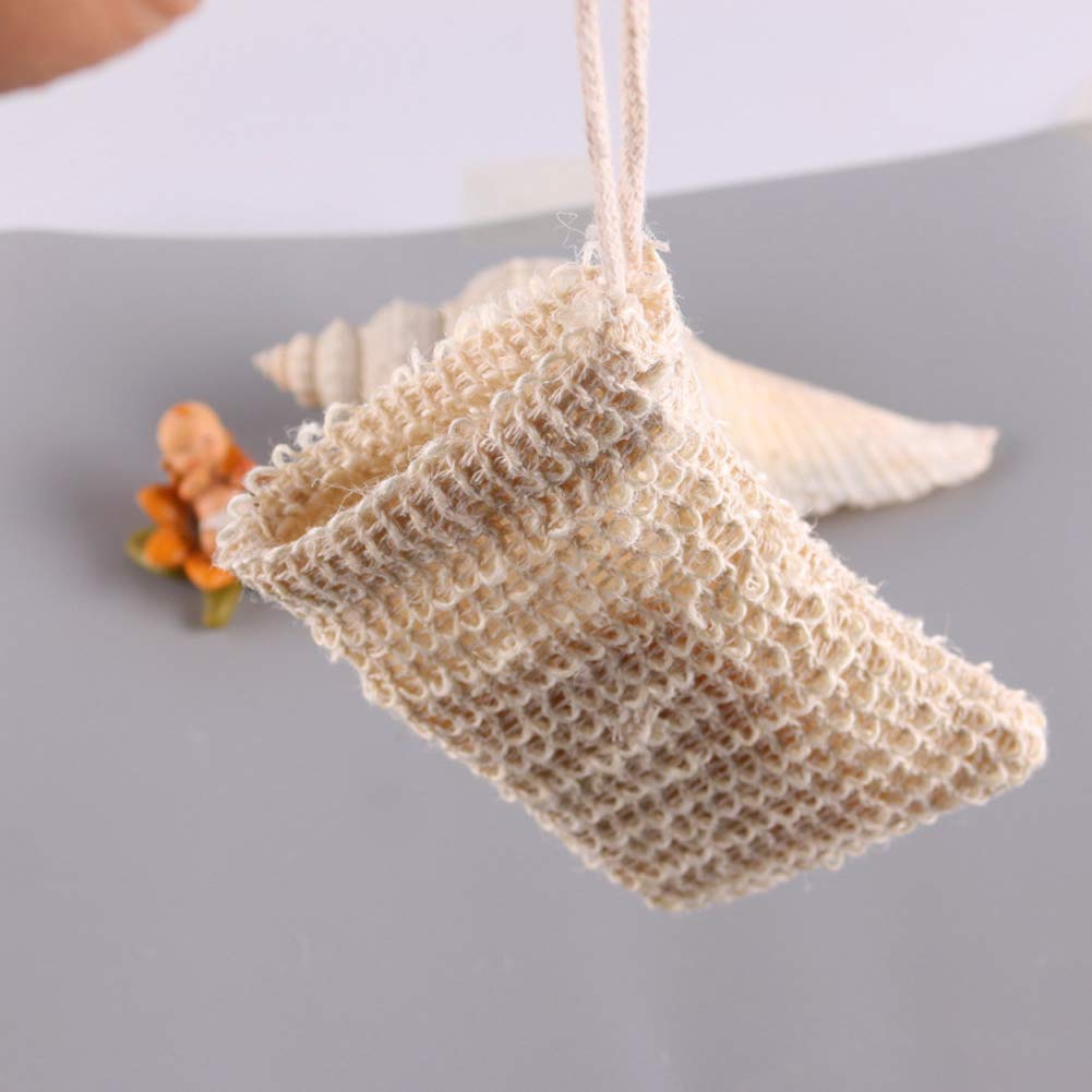 Desenda 2 PCS Natural Safe and Durable Sisal Fiber Soap Bags, Soap Holders Shampoo Bars Saver Pouches for Foaming and Drying Soap Shower Bath