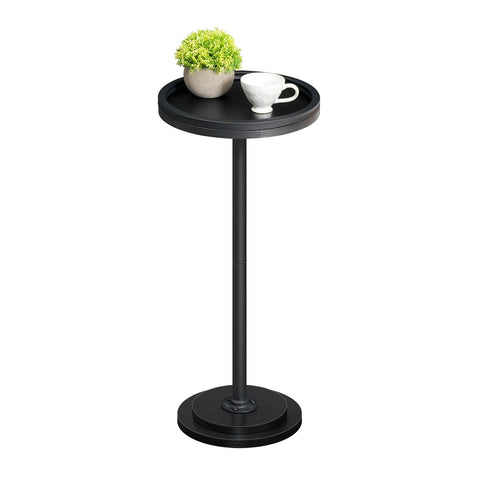 HOOBRO Round Side Table, Small Bedside Table, Drink Tables, Accent Round Table with Pedestal