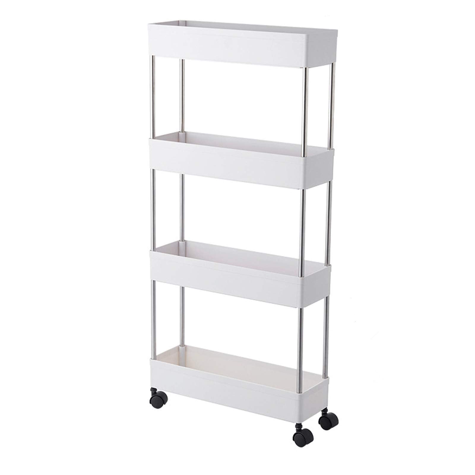BigTron 4 Tier Storage Cart,Mobile Shelving Cart,Bathroom Slim Rolling Cart Utility Storage Organizer Shelf for or Bathroom,Kitchen,Laundry