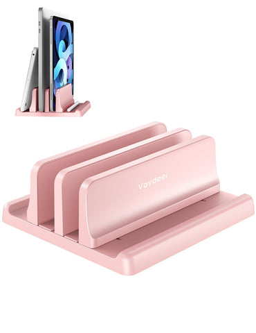 Vaydeer Vertical Laptop Stand for Desk, Dual Slots Plastic Laptop Holder with Space Saving 4-in-1 Design, Adjustable Laptop Stand Supports MacBook