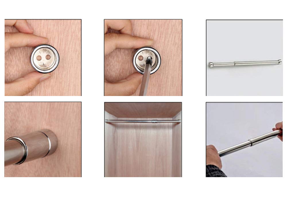 51-80cm Heavy-Duty Extendable Wardrobe Rail: Sturdy Hanging Rod for Closet