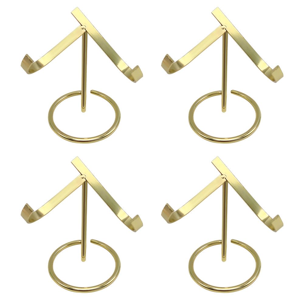 BDKMMS Crystal Display Stand, 4Pcs Metal Crystal Heart Stones Ball Holder Mineral Specimen Easel Holder for Geodes Agate Fossils Plates Collection