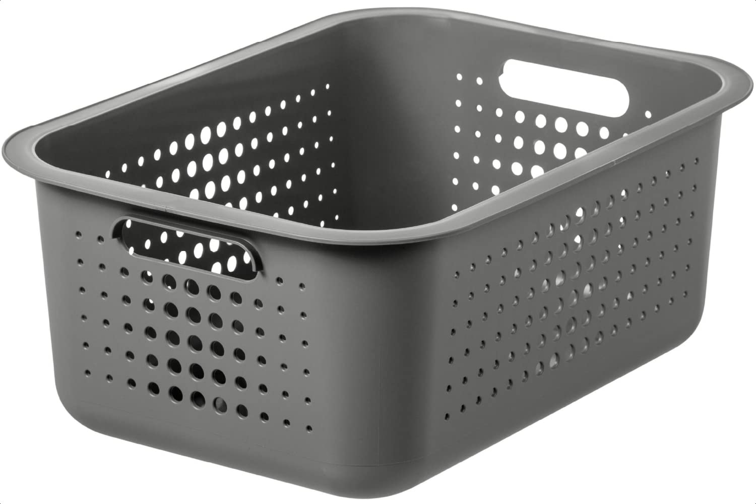 SmartStore 10L Recycled Plastic Storage Basket with handles - Taupe - Sustainable, Stackable and Nestable - 10 Year Guarantee - Medium basket