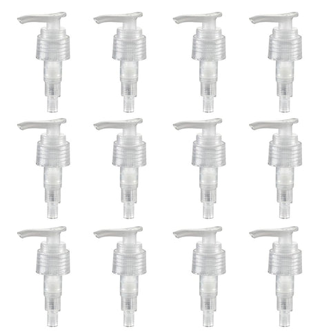 12 Pcs Clear Plastic Soap Dispenser Pump Replacement Lotion Pump Heads for 24/410 Threaded Neck Bottles Compatible with Soap Lotion Shampoo Liquid