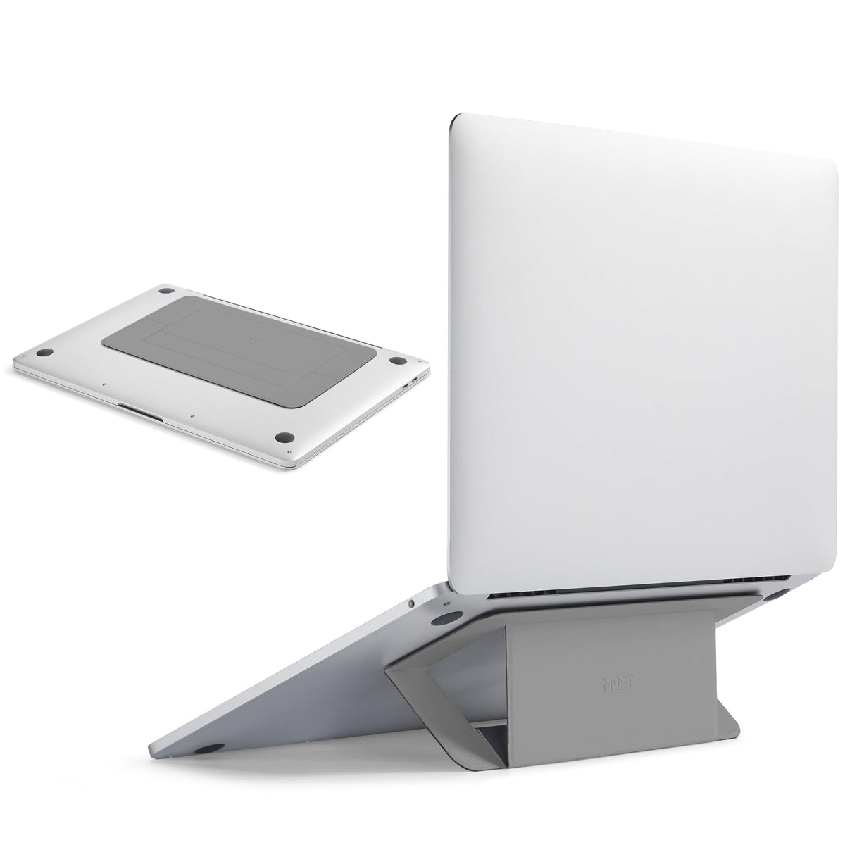 MOFT Laptop Stand for Desk, Adhesive Airflow Laptop Stand with Open Design for Heat Dissipation, 2 Adjustable Viewing Angles