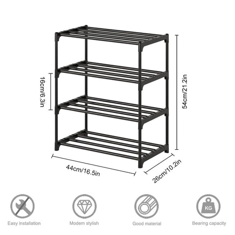 Shoe Rack, 4 Tier Small Shoe Rack, Shoe Storage Rack, Sturdy Shoe Stand