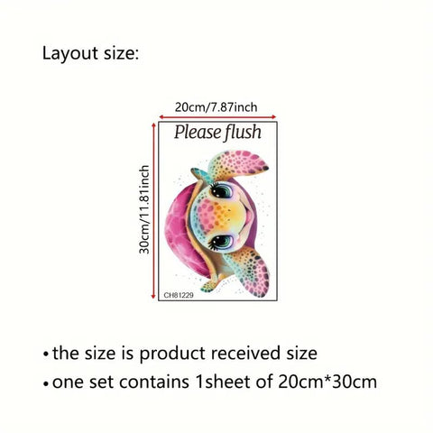 Christmas Pink Turtle Toilet Cover Sticker Decals,Spring Flower Leaf Butterfly Waterproof Toilet Lid Tank Seat Decals Cistern Self-Adhesive Bathroom
