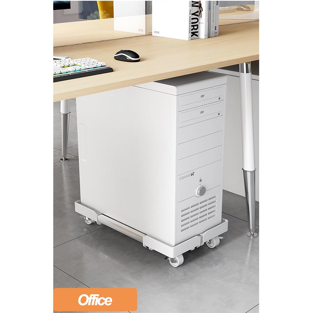 Niciksty Adjustable Computer Tower Stand with Lockable 360° Rolling Casters