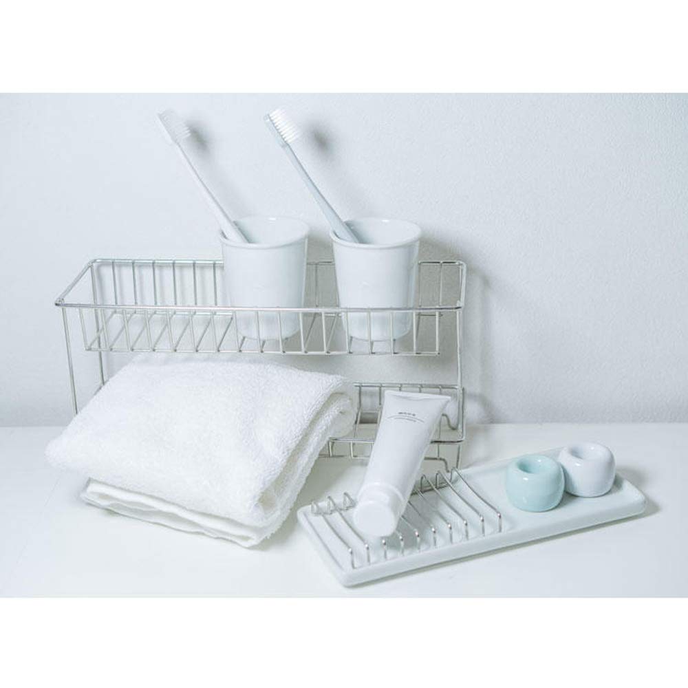 2 Pcs Ceramic Toothbrush Holder Stand, Mini Handmade Couple Toothbrush Storage, Can be used as a pen holder (White)