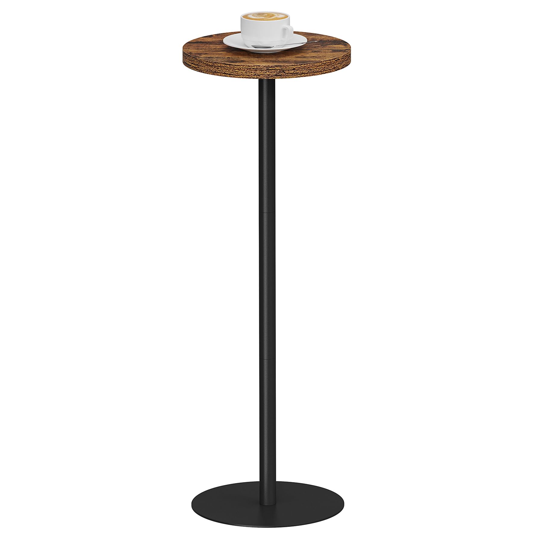TUTOTAK Tall Round Side Table, Small End Table, Drink Table, Pedestal Side Table, livingroom, Brown TB01BB065EU