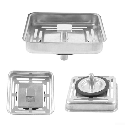 SPORTARC Square Kitchen Sink Strainer, Stainless Steel Kitchen Sink Strainer Drainer, Sink Anti-Blocking Mesh Stopper Basket Strainer Waste Plug
