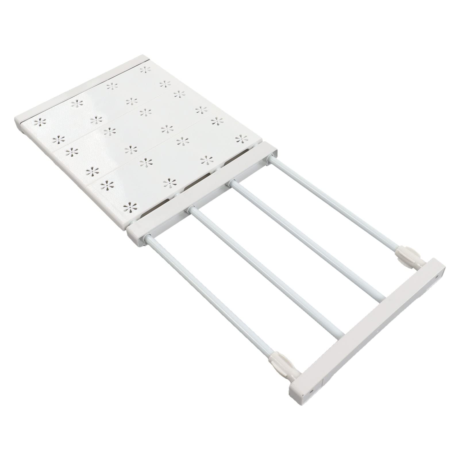 Metal Storage Rack Adjustable Organizer, Expandable Closet Tension Shelf Rod, Expandable Closet Tension Shelf Storage Rack for Cabinet Wardrobe