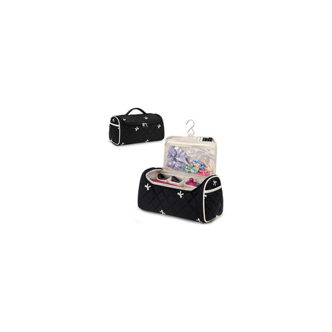 Linpr Travel Hair Dryer Bag with Hook for Dyson Airwrap Styler, Bow Black