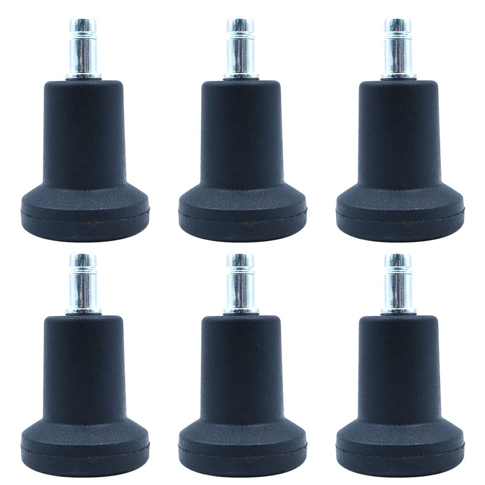 WANGCL Pack of 5 Glide Castors for Office Chair Wheel Replacement, 11mm x 22mm Stem, 50mm Diameter (Black)