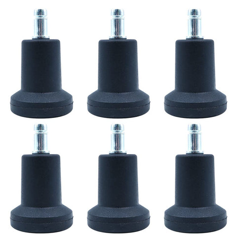 WANGCL Pack of 5 Glide Castors for Office Chair Wheel Replacement, 11mm x 22mm Stem, 50mm Diameter (Black)